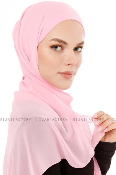 Derya - Pink Practical Chiffon Hijab