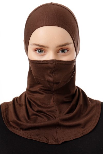 Damla - Brown Ninja Hijab Mask Underscarf