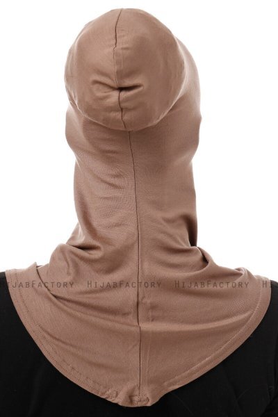Damla - Dark Taupe Ninja Hijab Mask Underscarf
