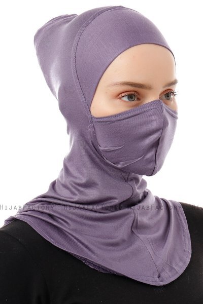 Damla - Purple Ninja Hijab Mask Underscarf