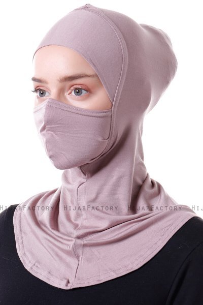 Damla - Stone Grey Ninja Hijab Mask Underscarf