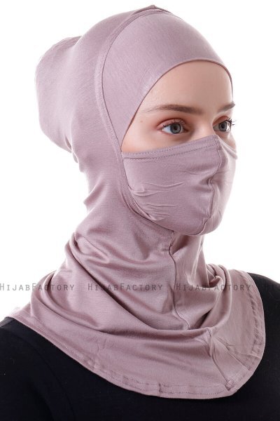 Damla - Stone Grey Ninja Hijab Mask Underscarf