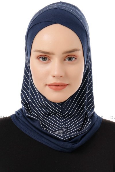 Babe Cross - Navy Blue One-Piece Al Amira Hijab