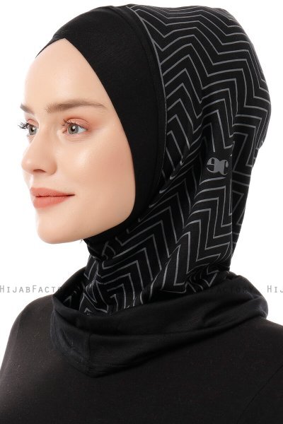 Silva Cross - Black & Light Grey One-Piece Al Amira Hijab