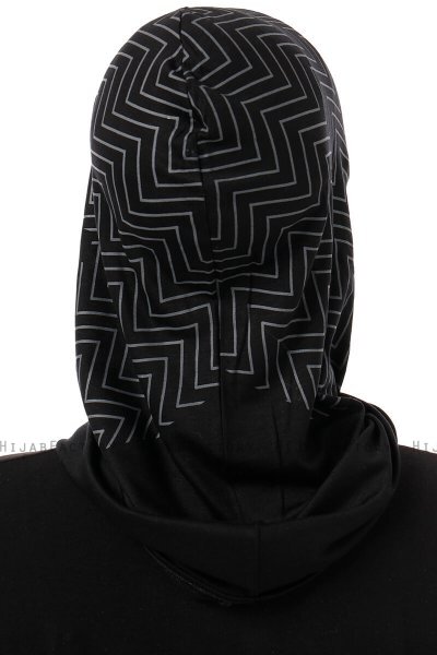 Silva Cross - Black & Light Grey One-Piece Al Amira Hijab