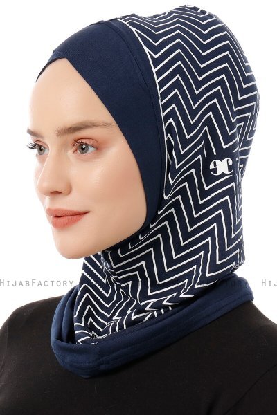 Silva Cross - Navy Blue One-Piece Al Amira Hijab