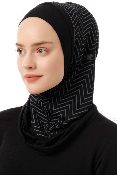 Silva Plain - Black & Light Grey One-Piece Al Amira Hijab