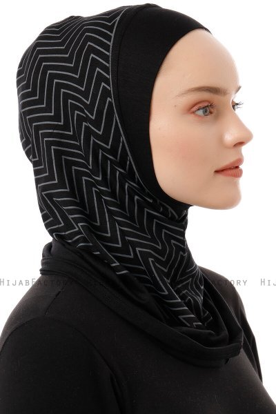 Silva Plain - Black & Light Grey One-Piece Al Amira Hijab