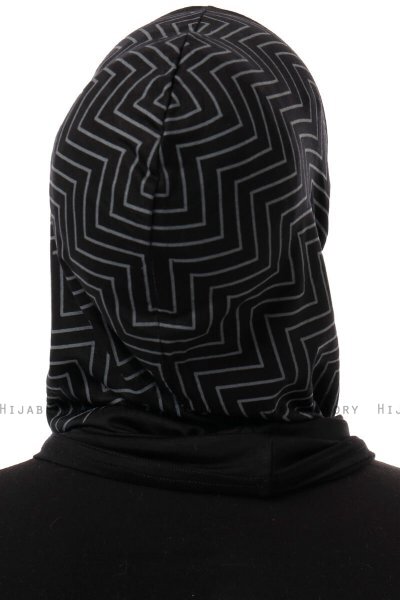 Silva Plain - Black & Light Grey One-Piece Al Amira Hijab