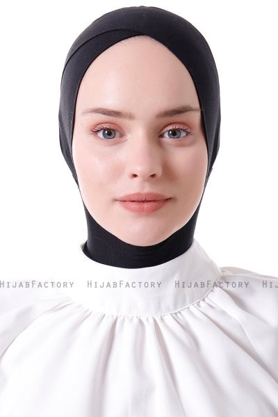 Elnara - Black Cross Hijab Underscarf