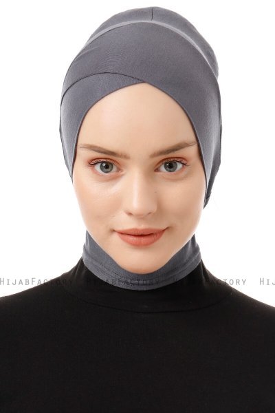 Elnara - Dark Grey Cross Hijab Underscarf