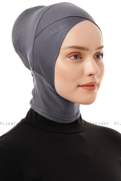Elnara - Dark Grey Cross Hijab Underscarf