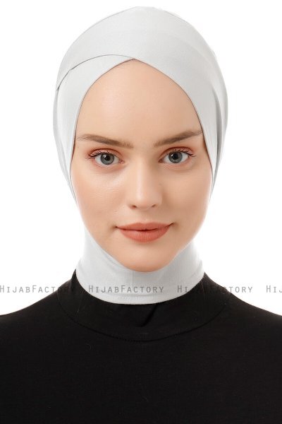 Elnara - Light Grey Cross Hijab Underscarf