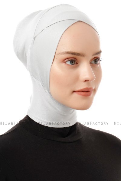 Elnara - Light Grey Cross Hijab Underscarf