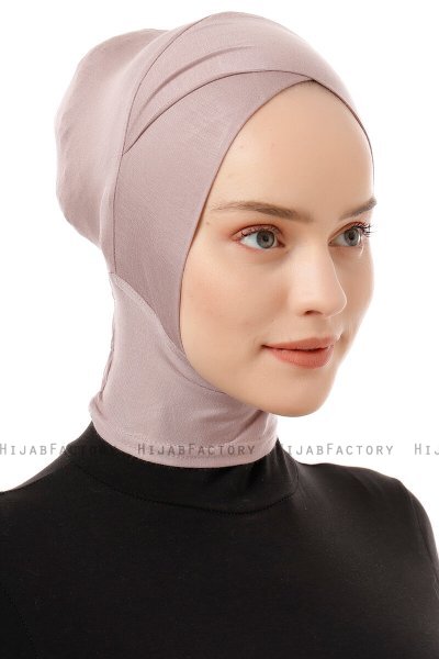 Elnara - Stone Grey Cross Hijab Underscarf
