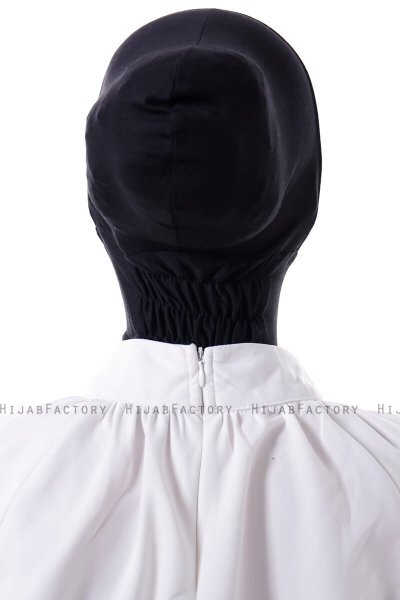 Elnara - Black Plain Hijab Underscarf