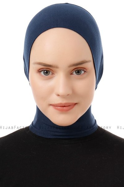 Elnara - Navy Blue Plain Hijab Underscarf