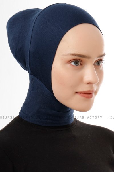 Elnara - Navy Blue Plain Hijab Underscarf