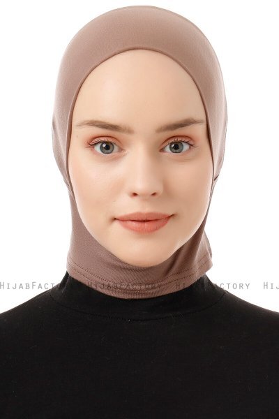 Elnara - Dark Taupe Plain Hijab Underscarf