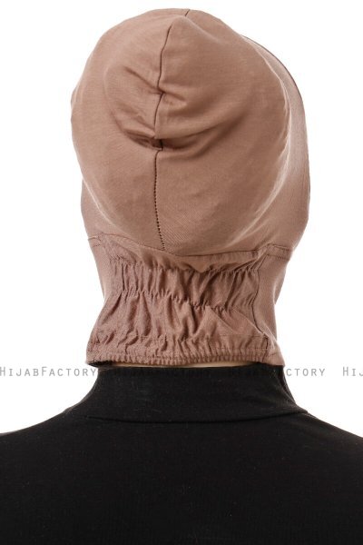 Elnara - Dark Taupe Plain Hijab Underscarf