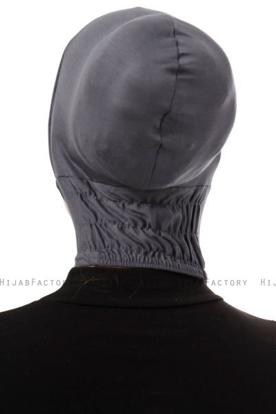 Elnara - Dark Grey Plain Hijab Underscarf