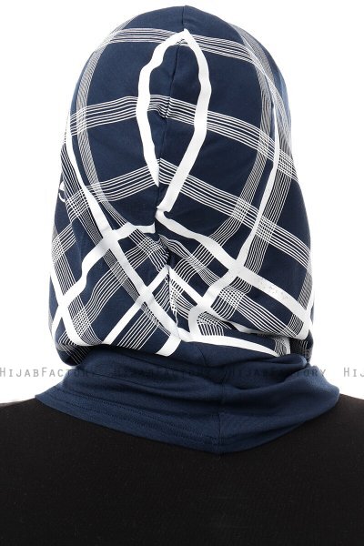 Ekose Plain - Navy Blue One-Piece Al Amira Hijab