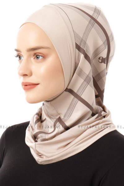 Ekose Plain - Light Taupe One-Piece Al Amira Hijab