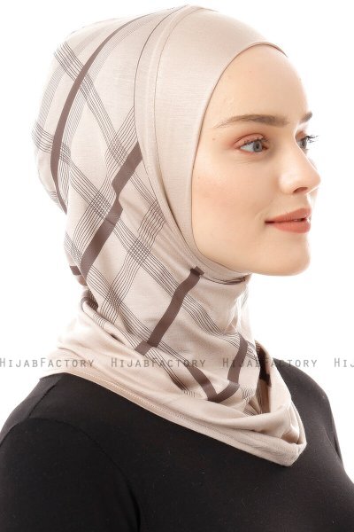 Ekose Plain - Light Taupe One-Piece Al Amira Hijab