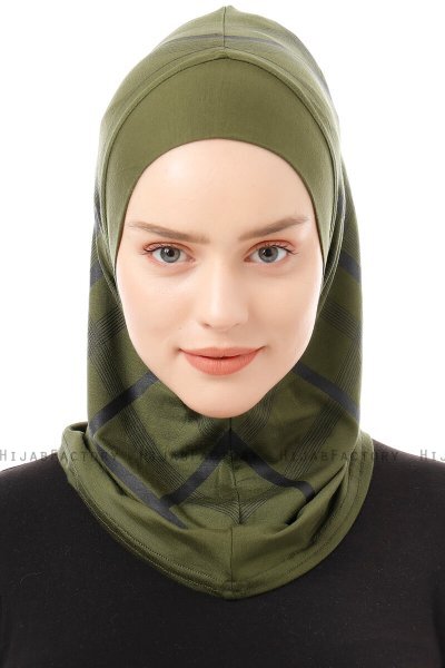 Ekose Plain - Khaki One-Piece Al Amira Hijab