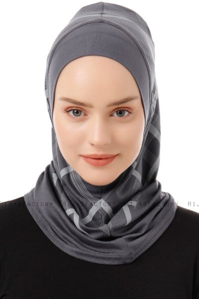 Ekose Plain - Dark Grey One-Piece Al Amira Hijab