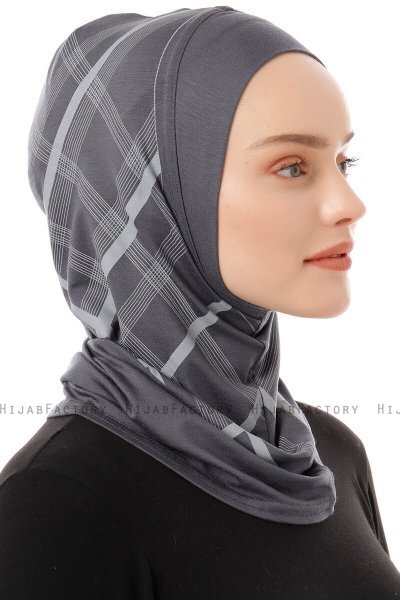 Ekose Plain - Dark Grey One-Piece Al Amira Hijab