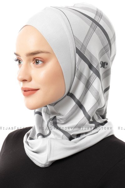 Ekose Plain - Light Grey One-Piece Al Amira Hijab
