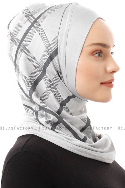Ekose Plain - Light Grey One-Piece Al Amira Hijab