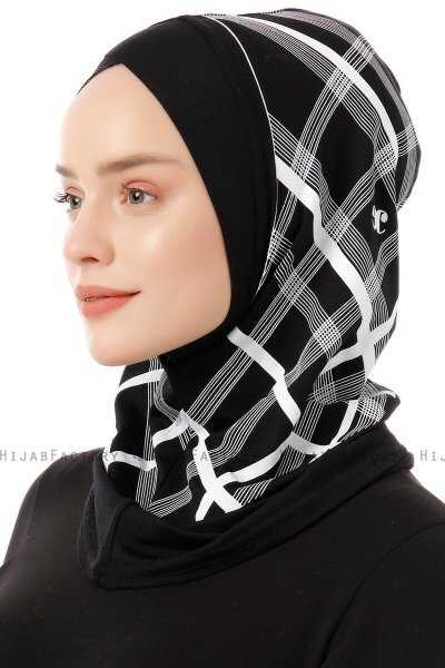 Ekose Cross - Black & White One-Piece Al Amira Hijab