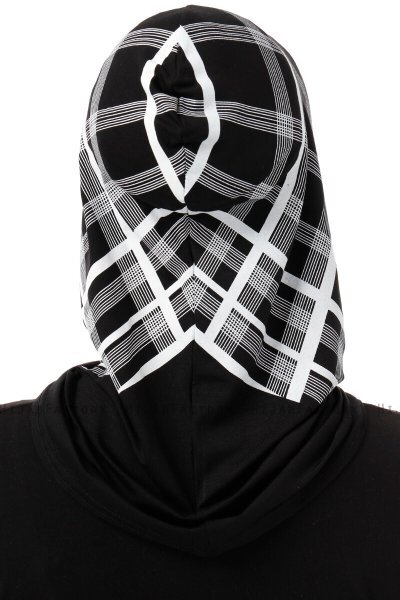 Ekose Cross - Black & White One-Piece Al Amira Hijab