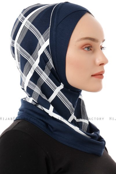 Ekose Cross - Navy Blue One-Piece Al Amira Hijab