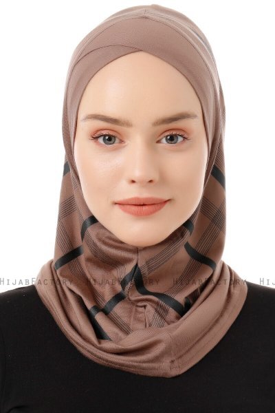 Ekose Cross - Dark Taupe One-Piece Al Amira Hijab