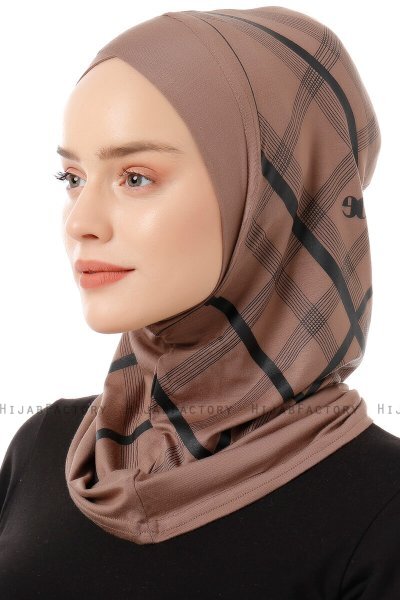 Ekose Cross - Dark Taupe One-Piece Al Amira Hijab