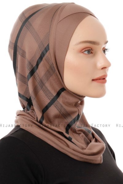 Ekose Cross - Dark Taupe One-Piece Al Amira Hijab