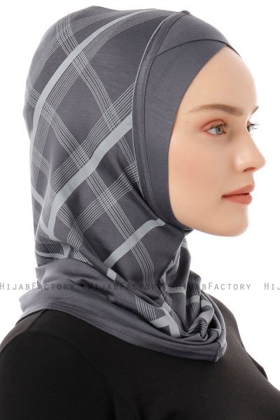 Ekose Cross - Dark Grey One-Piece Al Amira Hijab