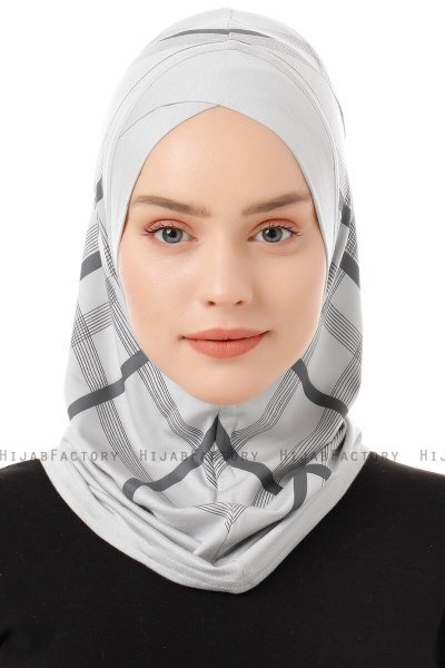 Ekose Cross - Light Grey One-Piece Al Amira Hijab