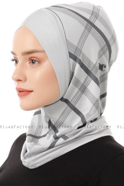 Ekose Cross - Light Grey One-Piece Al Amira Hijab