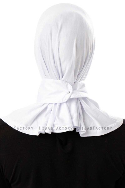 Ceren - White Practical Viskos Hijab