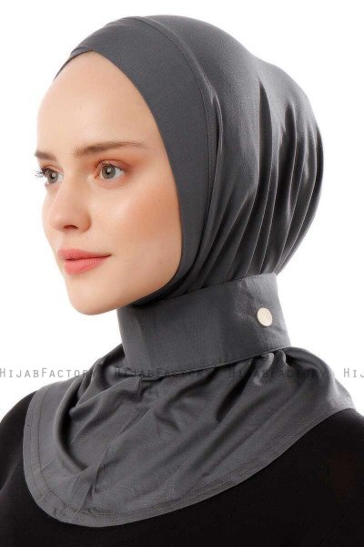 Ceren - Dark Grey Practical Viskos Hijab