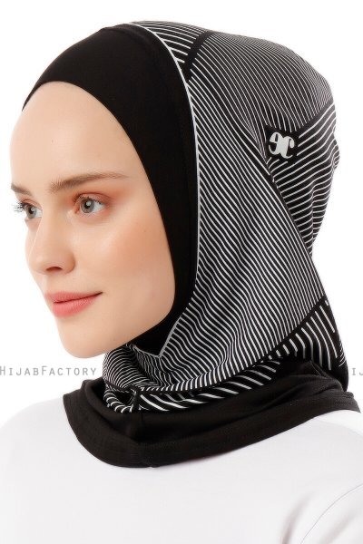 Wind Plain - Black & White One-Piece Al Amira Hijab