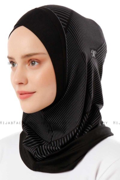 Wind Cross - Black & White One-Piece Al Amira Hijab