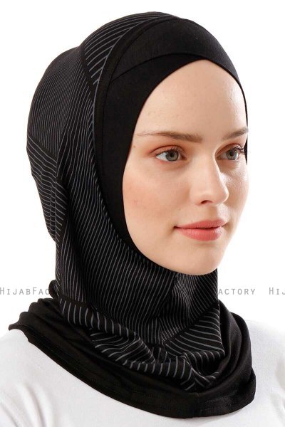 Wind Cross - Black & White One-Piece Al Amira Hijab