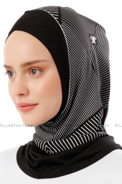 Wind Cross - Black & Light Grey One-Piece Al Amira Hijab