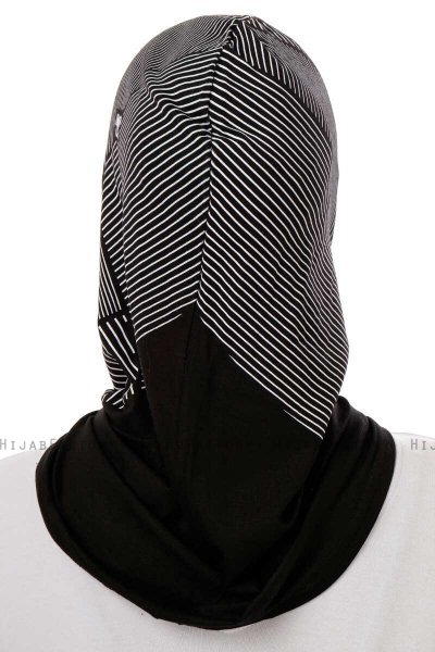 Wind Cross - Black & Light Grey One-Piece Al Amira Hijab