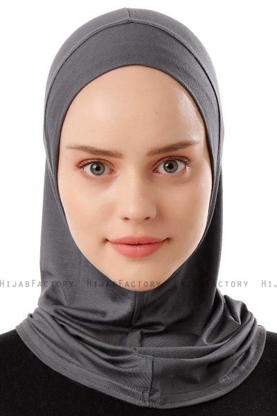 Logo Plain - Dark Grey One-Piece Al Amira Hijab